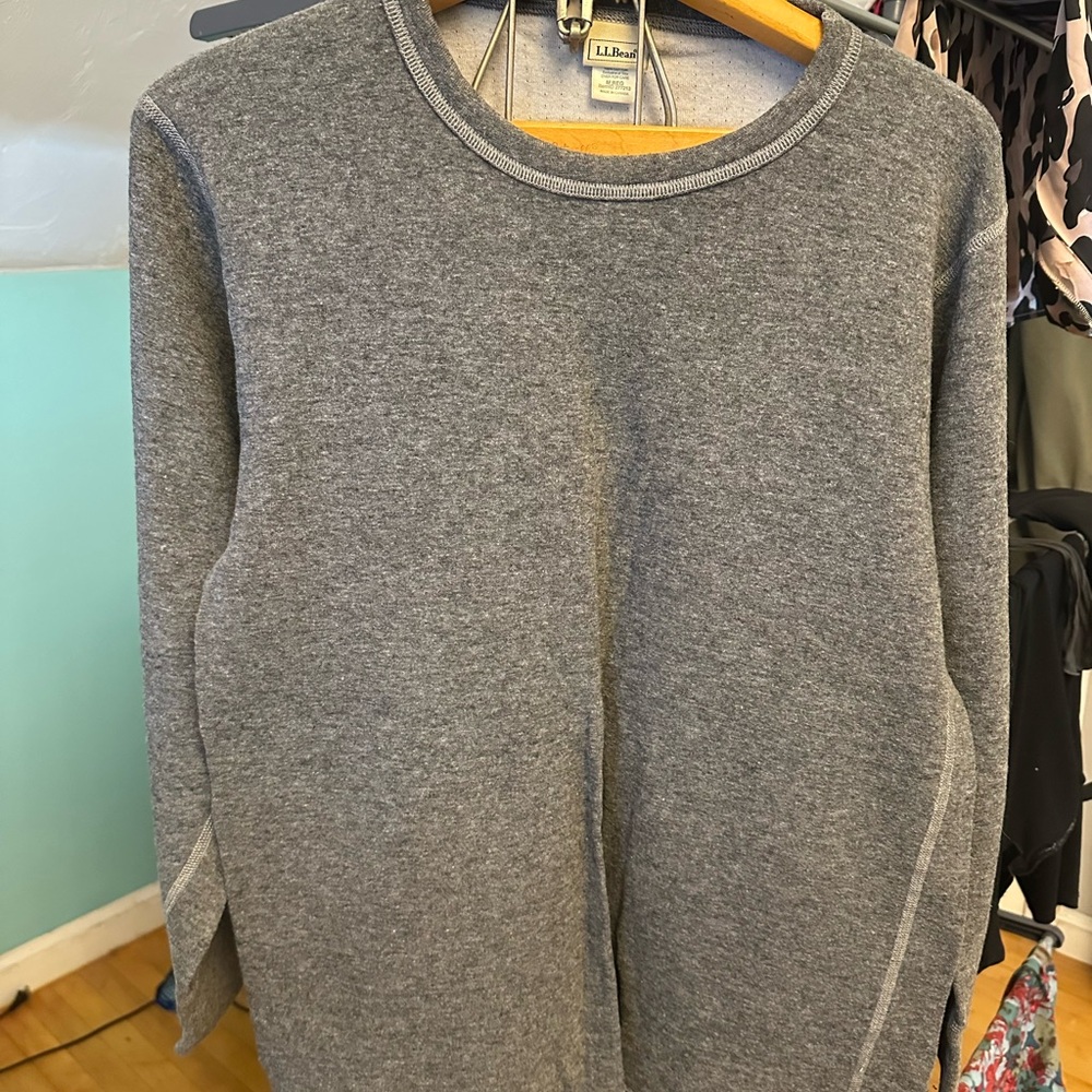 L.L. Bean Heather Gray Knit Top